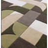 Tapis moderne forme originale pure laine beige et kaki Kansas