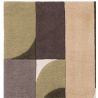 Tapis moderne forme originale pure laine beige et kaki Kansas