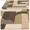 Tapis moderne forme originale pure laine beige et kaki Kansas