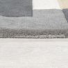 Tapis de couloir déstructuré en laine noir blanc gris Collage