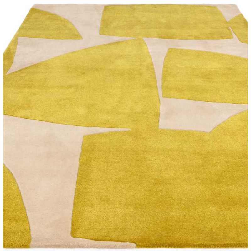 Tapis contemporain tufté main en polypropylène recyclé jaune Richmond