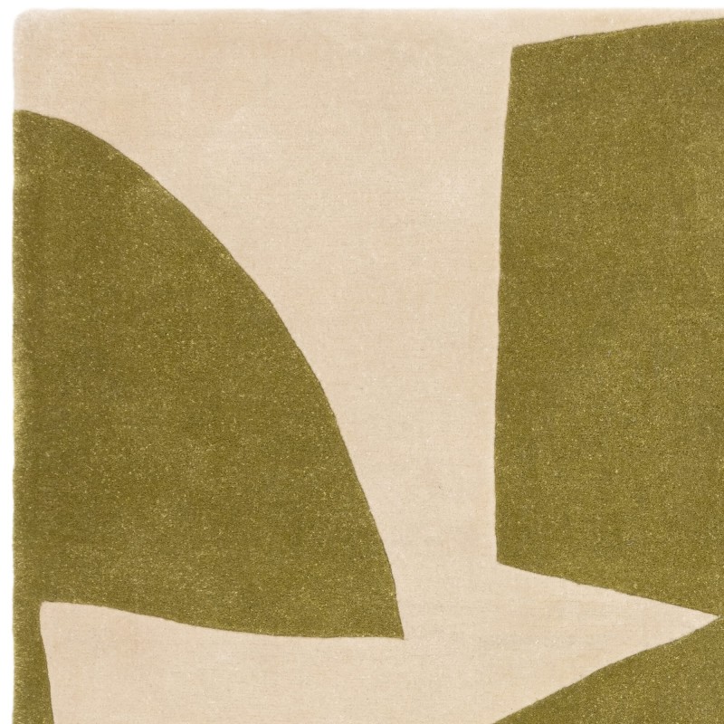 Tapis contemporain tufté main en polypropylène recyclé vert sauge Richmond