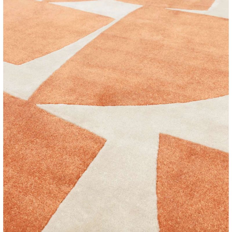 Tapis contemporain tufté main en polypropylène recyclé orange Richmond