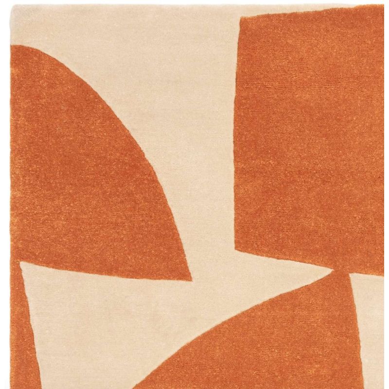 Tapis extérieur orange, tapis plastique recyclé tressé, tokyo Fab hab