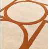 Tapis style art déco en pure laine beige et orange Miramar