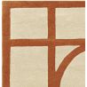 Tapis style art déco en pure laine beige et orange Miramar