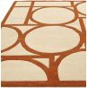 Tapis style art déco en pure laine beige et orange Miramar