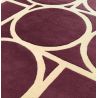 Tapis style art déco en pure laine prune et rose Miramar