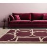 Tapis style art déco en pure laine prune et rose Miramar