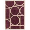 Tapis style art déco en pure laine prune et rose Miramar