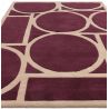 Tapis style art déco en pure laine prune et rose Miramar