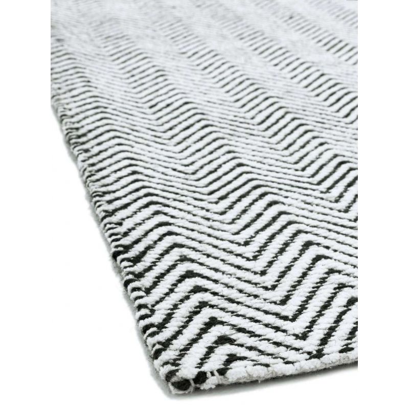 Tapis de salon à chevrons Noir et Blanc Graphique