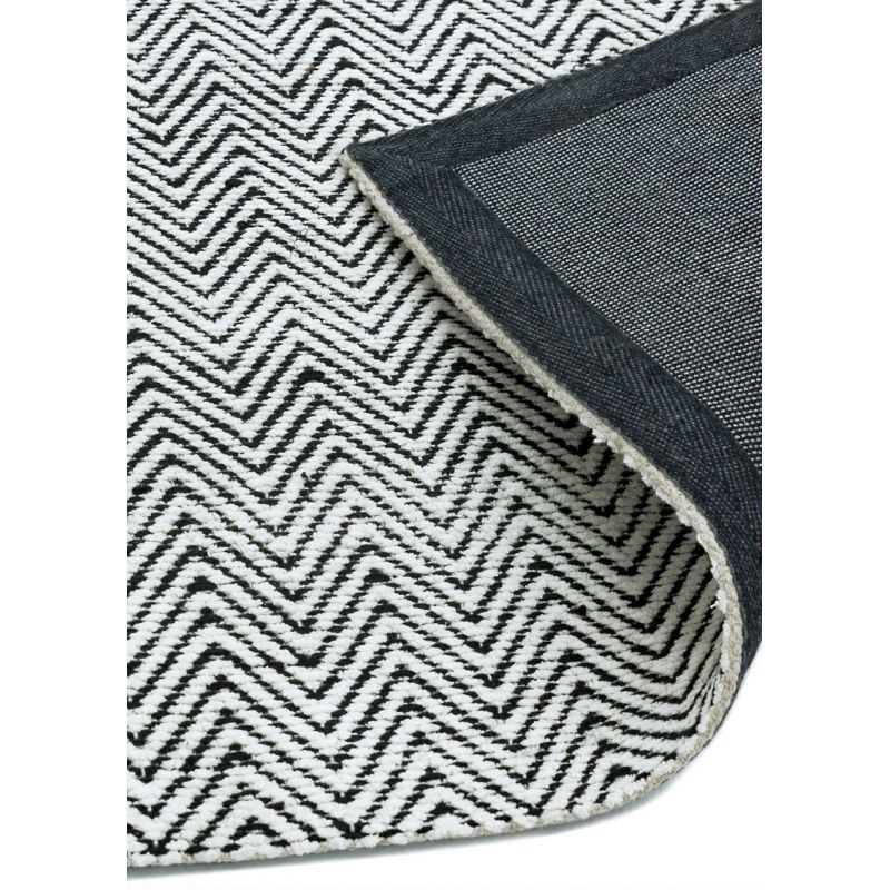 Tapis de salon à chevrons Noir et Blanc Graphique