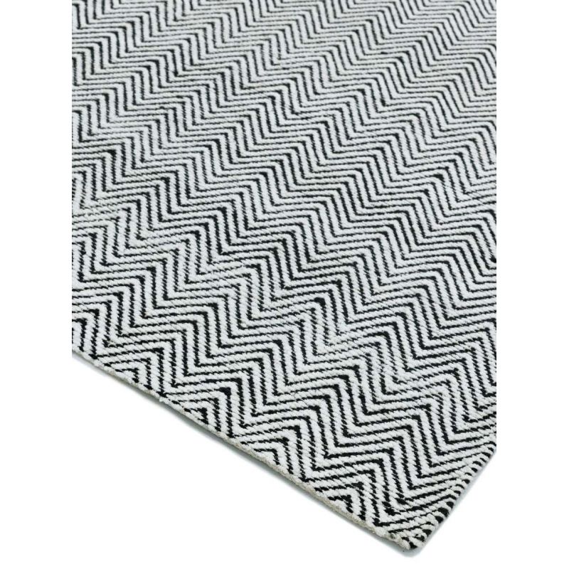Tapis de salon à chevrons Noir et Blanc Graphique