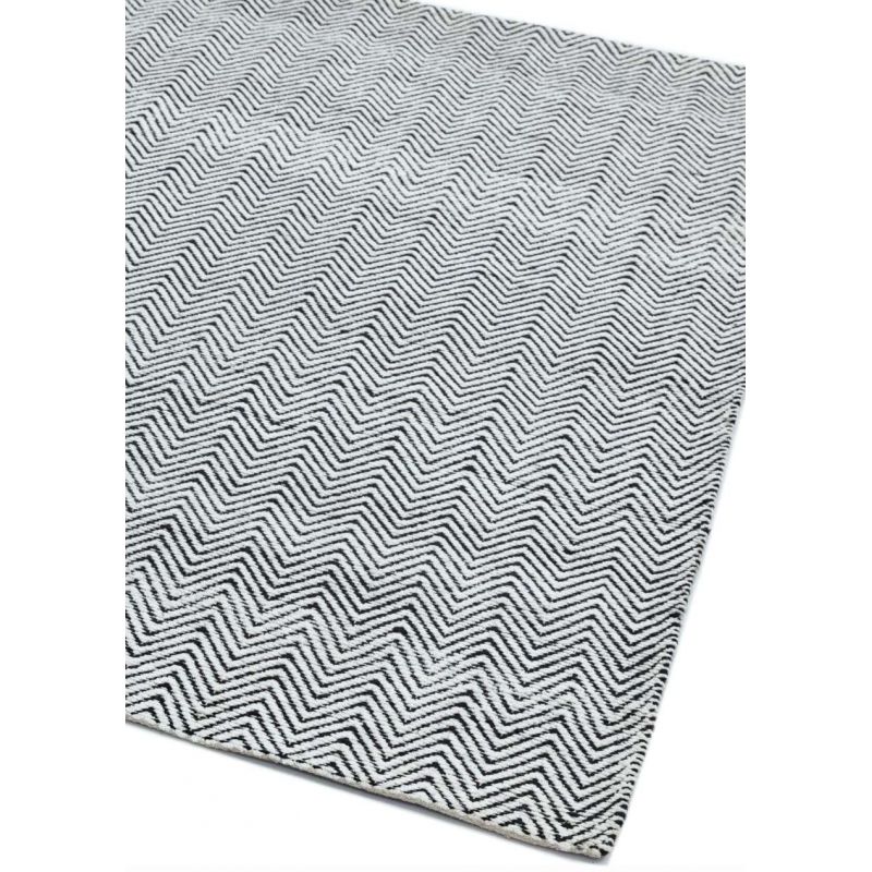 Tapis de salon à chevrons Noir et Blanc Graphique