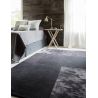 Tapis de salon moderne en laine et viscose tufté main Luxembourg gris anthracite