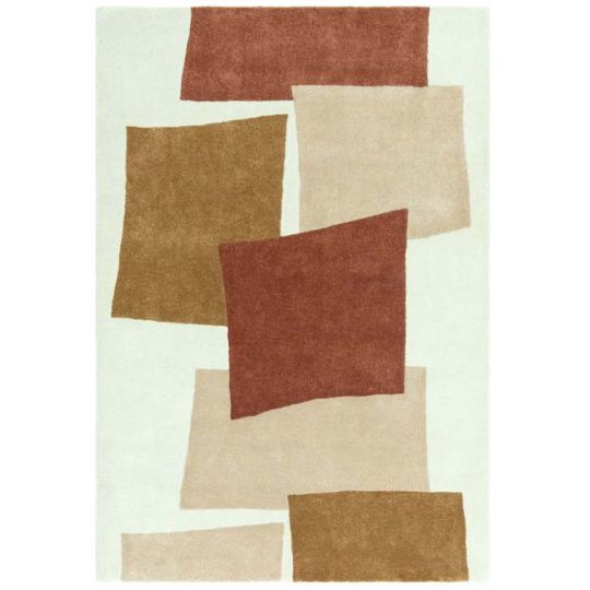 Tapis contemporain tuftŽ main en polypropylne recyclŽ terracotta Rawson