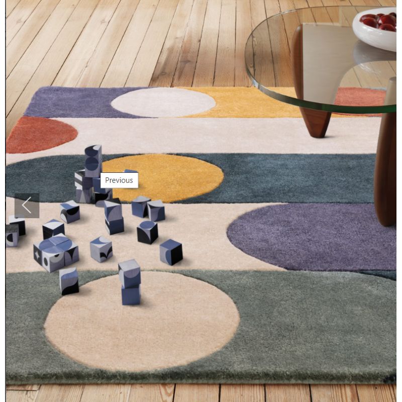 Tapis design tufté main en polyester recyclé multicolore Rubana