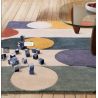 Tapis design tufté main en polyester recyclé multicolore Rubana