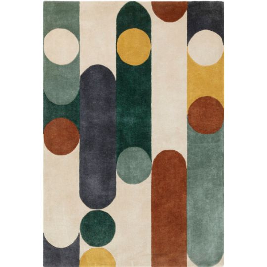 Tapis design tuftŽ main en polyester recyclŽ multicolore Rubana