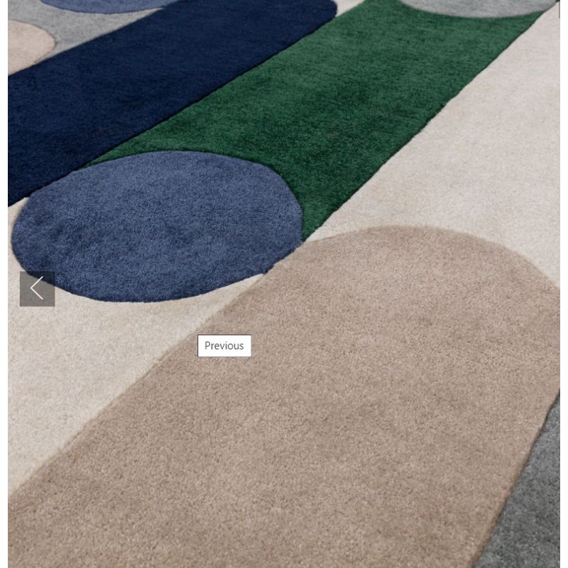 Tapis moderne tufté main en polyester recyclé Bleu Rubana