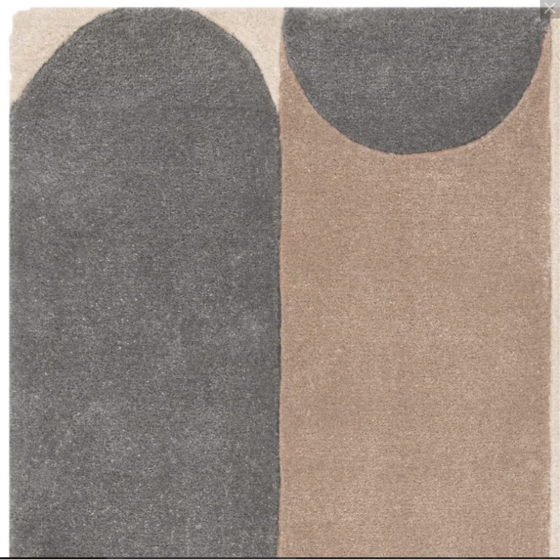 Tapis moderne tufté main en polyester recyclé Bleu Rubana