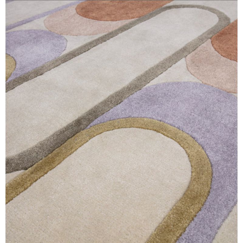 Tapis moderne tufté main en polyester recyclé Pastel Rubana