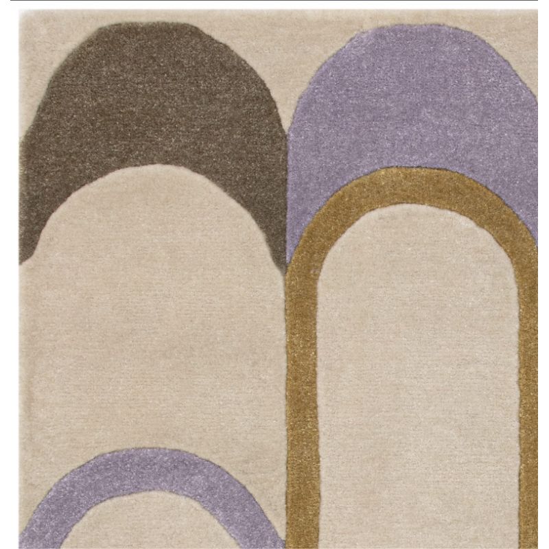 Tapis moderne tufté main en polyester recyclé Pastel Rubana