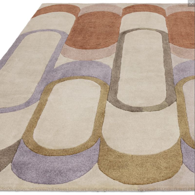 Tapis moderne tufté main en polyester recyclé Pastel Rubana