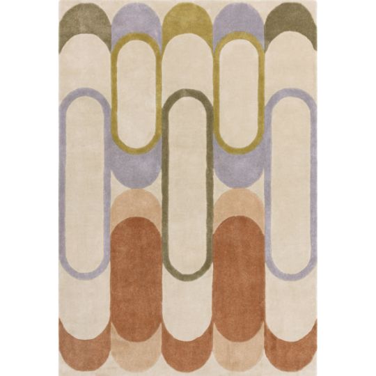 Tapis moderne tuftŽ main en polyester recyclŽ Pastel Rubana