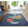 Tapis de salon moderne pure laine bleu Station