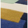Tapis de salon contemporain pure laine bandes bleues Oleniok