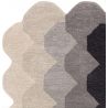 Tapis forme originale en laine dégradé de gris et noir Harare