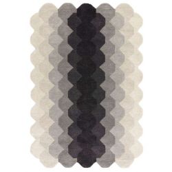 Tapis forme originale en laine dégradé de gris et noir Harare