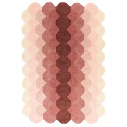 Tapis forme originale en laine dégradé de rose Harare