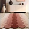 Tapis forme originale en laine dégradé de rose Harare