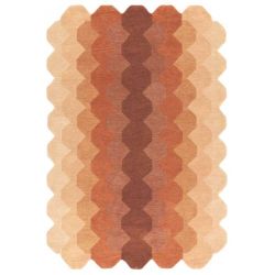 Tapis forme originale en laine dégradé de orange Harare