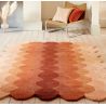 Tapis forme originale en laine dégradé de orange Harare