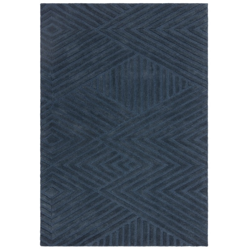 Tapis moderne en laine bleu canard Halifax