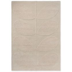 Tapis en laine fleurs Solid Stem Ecru