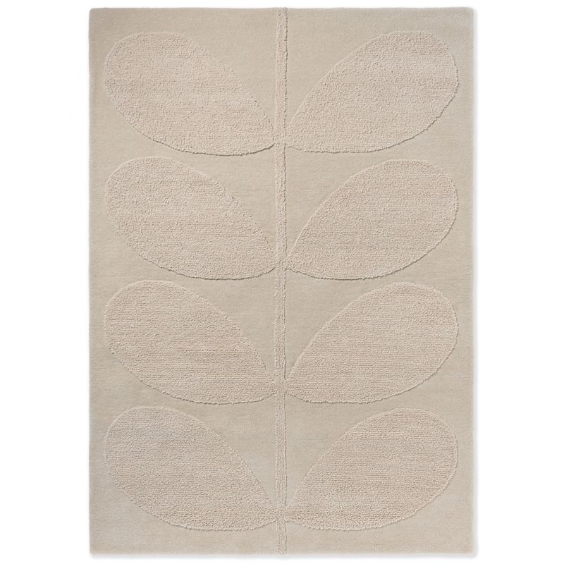 Tapis en laine fleurs Solid Stem Ecru