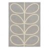 Tapis en laine bleu clair motif feuille blanc Giant Linear Stem