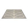 Tapis en laine bleu clair motif feuille blanc Giant Linear Stem