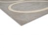 Tapis en laine bleu clair motif feuille blanc Giant Linear Stem