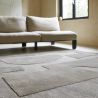 Tapis de salon haut de gamme pure laine gris Mural Bold Cement