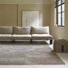 Tapis de salon haut de gamme pure laine gris Mural Bold Cement