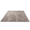 Tapis de salon haut de gamme pure laine gris Mural Bold Cement