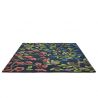 Tapis haut de gamme fleuri en pure laine San Foraging Indigo