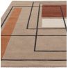 Tapis haut de gamme en laine beige et terracotta Contour Oleniok