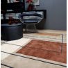 Tapis haut de gamme en laine beige et terracotta Contour Oleniok